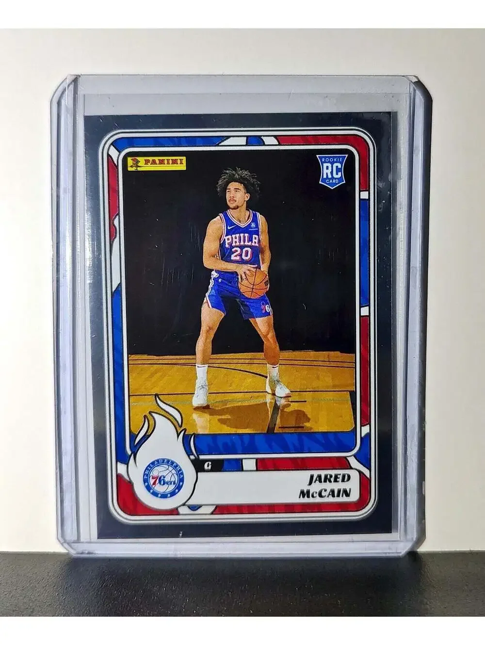 Jared McCain Rookie 2024-25 Panini NBA #82 Foil Sticker Card Philadelphia 76ers